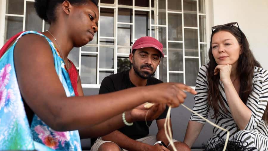 Kigali: Traditional Basket Weaving in a Garden - Making Your Basket, Coaster, or Small Bowl